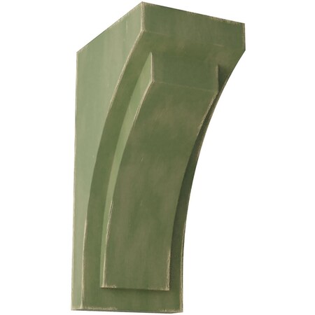 Ekena Millwork 5"W x 6 3/4"D x 12"H Large Felix Wood Vintage Decor Corbel, Restoration Green CORWD05X06X12FEGR